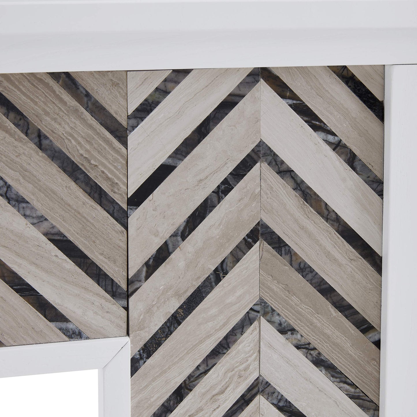 SEI Furniture - Hebbington Tiled Fireplace - Transitional Design, White Marble Top - Ideal for Living Room, Family Room (FC1080759)