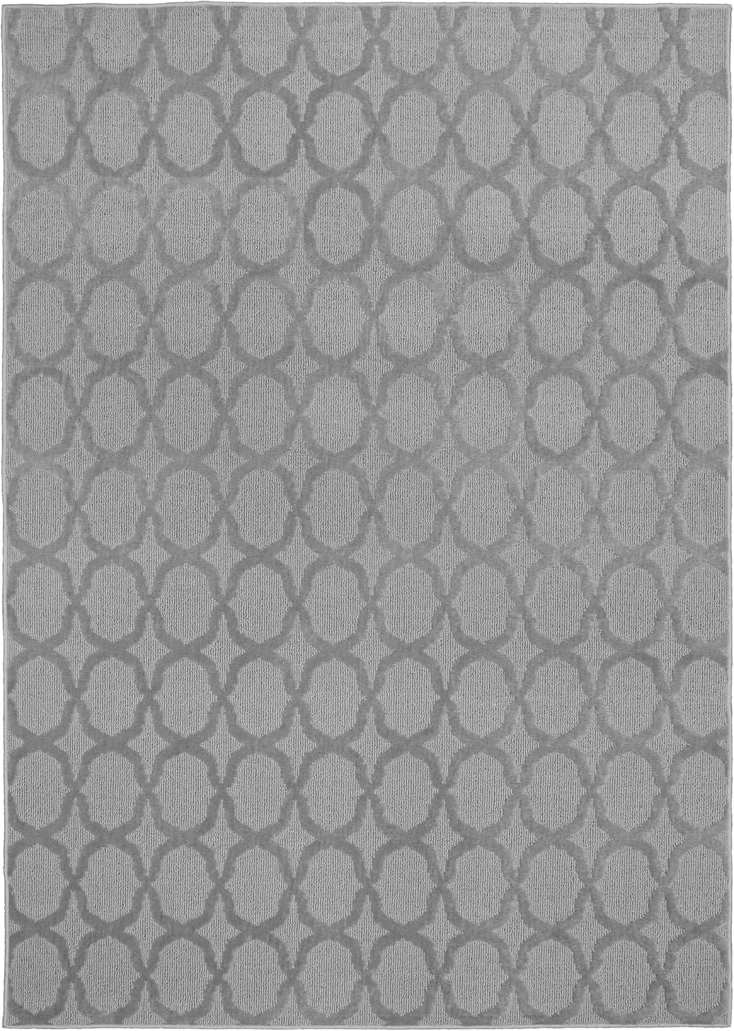 Garland Rug Sparta Area Rug, 3 ft. x 5 ft. Silver for Home Decor