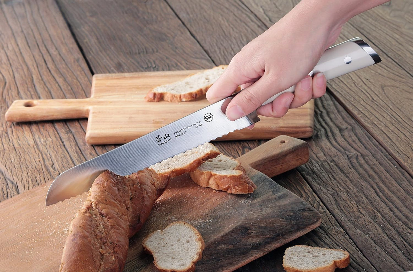 S1 59700 8-Inch Cangshan Series German Steel Forged Bread Knife