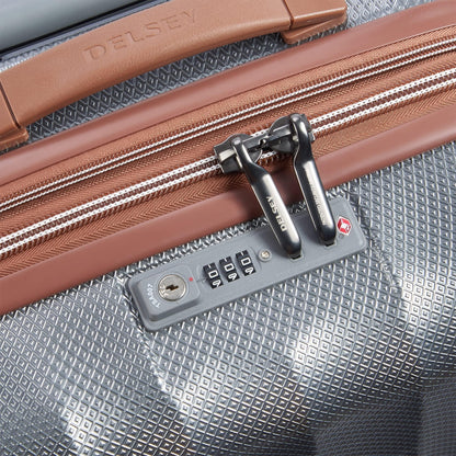 DELSEY PARIS St. Tropez Hardside Expandable Luggage with Spinner Wheels, Graphite, Checked-Medium 24 Inch