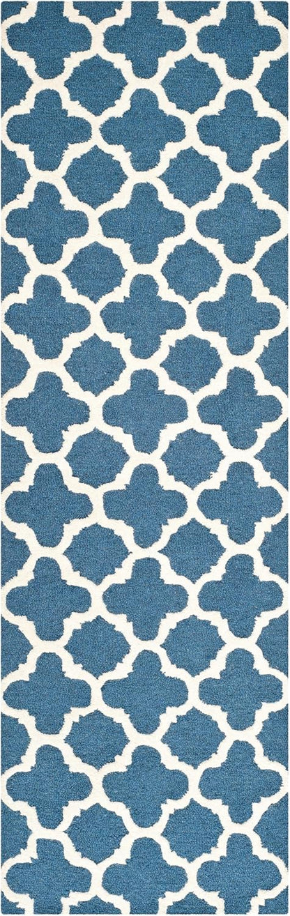 2' 3' CAM130G SAFAVIEH Cambridge Collection x Navy/Ivory Handmade Moroccan Premium Wool Accent Rug