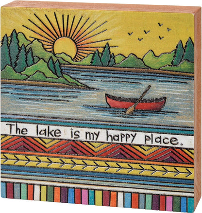 Primitives by Kathy Multicolor Block Happy Place Home Décor Sign
