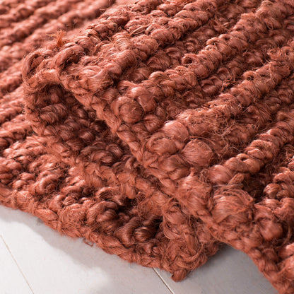 SAFAVIEH Area Rug 8x10 - Natural Fiber Collection - Large - Rust, Handmade Jute, Farmhouse Style, Chunky Textured Thick Pile (NF447C)