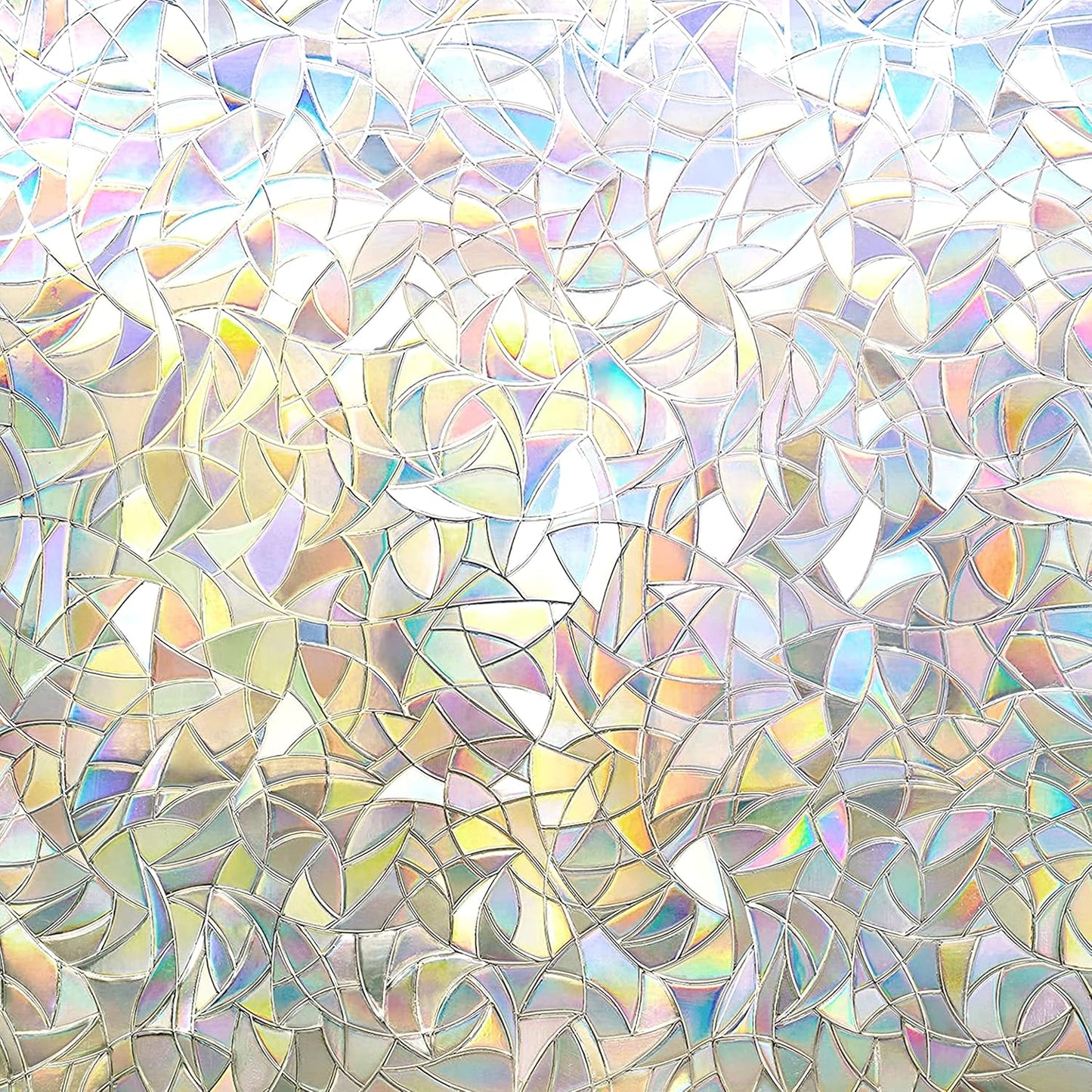 Window Privacy Film, Rainbow Window Clings, Removable Stained Glass Film, 17.5x78.7 Inch