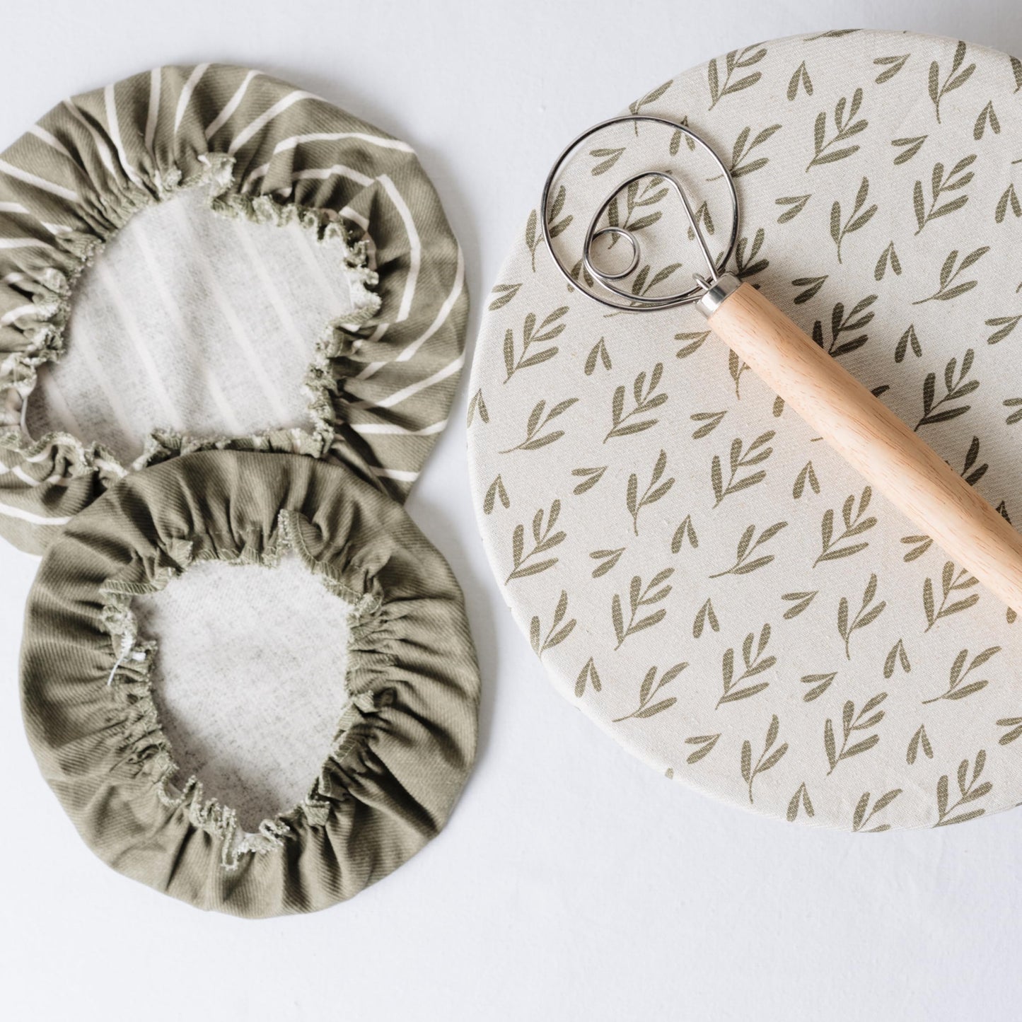 Beautiful Linen Cotton Blend Bowl Covers for Bread Proofing - Reusable Set of 3 in Varying Sizes Easily Fit Your Bowls 7" to 13" - Durable Fabric Covers, Ideal Sourdough Bread Baking Accessories
