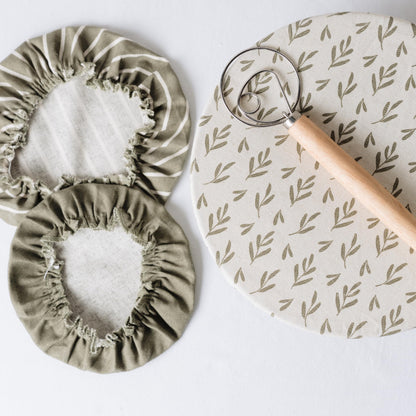 Beautiful Linen Cotton Blend Bowl Covers for Bread Proofing - Reusable Set of 3 in Varying Sizes Easily Fit Your Bowls 7" to 13" - Durable Fabric Covers, Ideal Sourdough Bread Baking Accessories