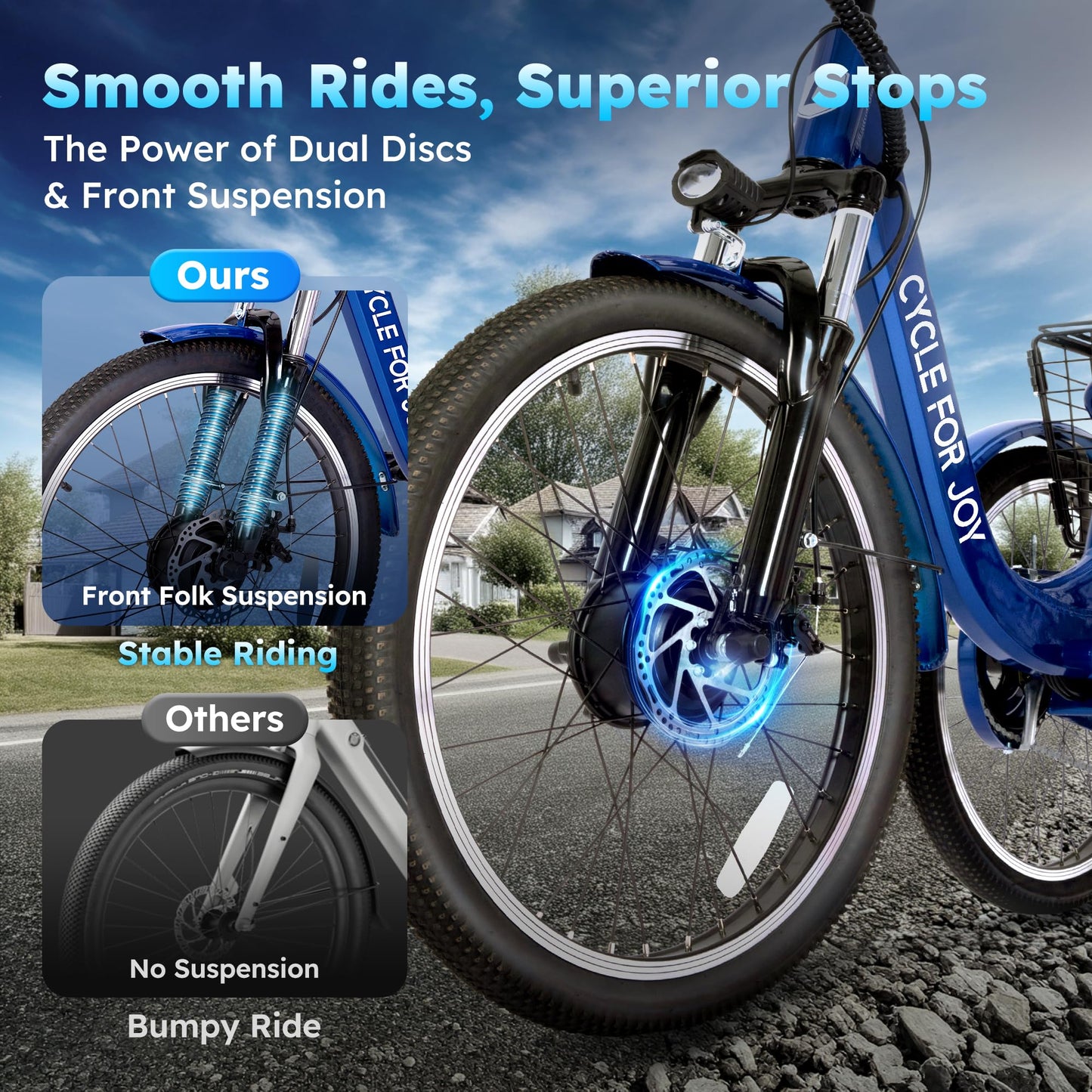 RegalRider Electric Tricycle for Adults, 7-Speed Electric Trike with 48V 624WH Removable Battery, 70Miles Long Lasting Range in PAS 1, 18.6Mph Max, 3 Wheel Electric Bike, Dual Disc, 24"