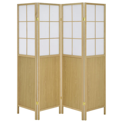 Coaster Home Furnishings Edwards 4-Panel Room Divider Folding Shoji Screen Natural