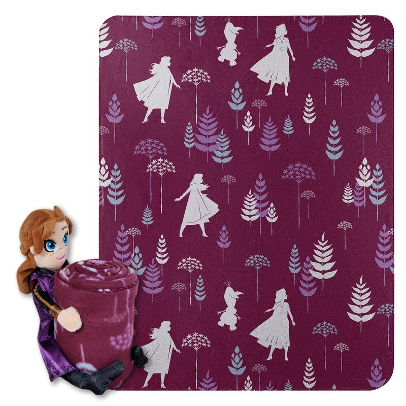Northwest Frozen Character Hugger Pillow & Fleece Throw Blanket Set, 40" x 50", Dandelion Anna