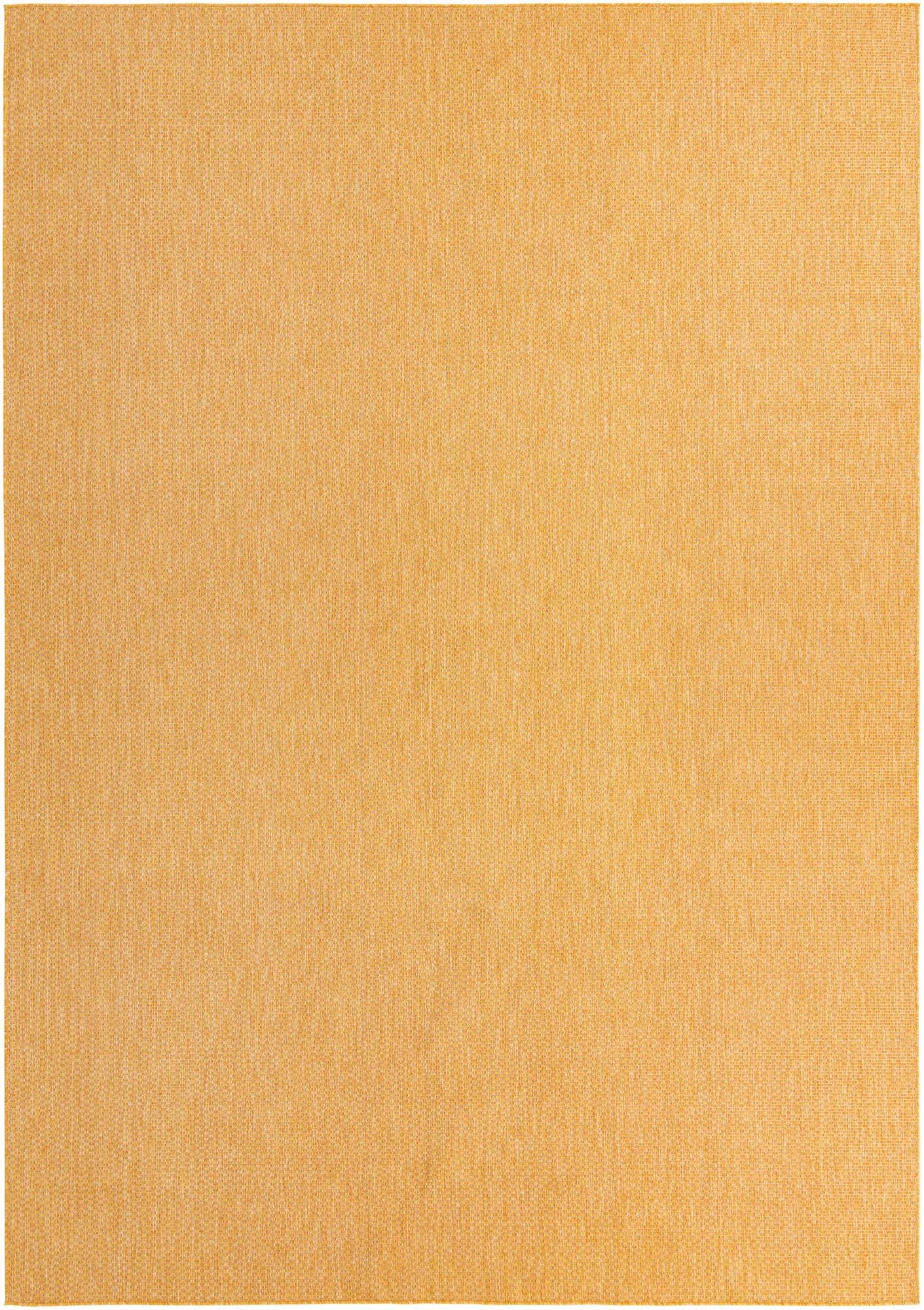 Unique Loom Collection Casual Transitional Solid Heathered Indoor/Outdoor Flatweave Area Rug (10' x 14' 1" Rectangle, Corn Harvest Yellow)