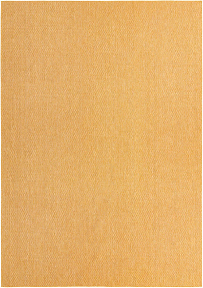Unique Loom Collection Casual Transitional Solid Heathered Indoor/Outdoor Flatweave Area Rug (10' x 14' 1" Rectangle, Corn Harvest Yellow)