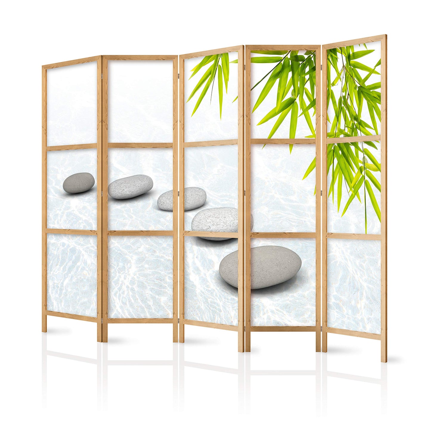 artgeist Japanese Room Divider XXL Spa Zen Oriental 90 x 67 in - 5 Panel Folding Screen Japan Design Home Decoration Art Deco p-C-0016-z-c