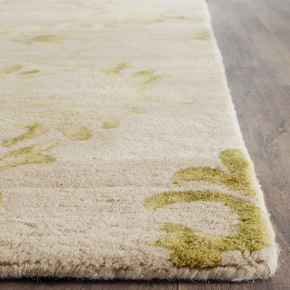 SAFAVIEH Dip Dye Collection 8' x 10' Beige / Green DDY516B Handmade Damask Premium Wool Area Rug