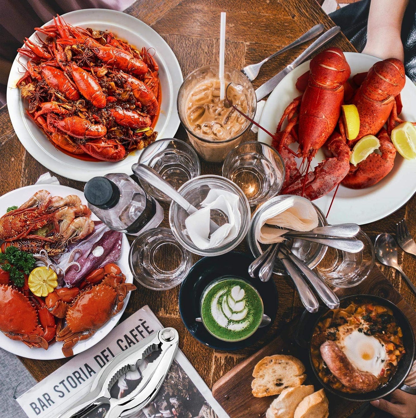 16 Sets Set Crab Crackers and Tools, Pieces Lobster Crackers Crab Crackers Seafood Tools Nut Crackers Tools