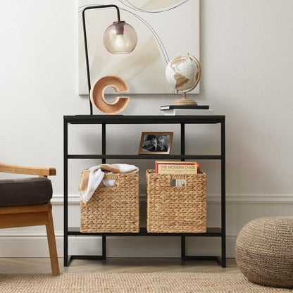 Casafield Water Hyacinth Storage Baskets - Set of 4 Collapsible 12" x 12" Woven Organizers for Home