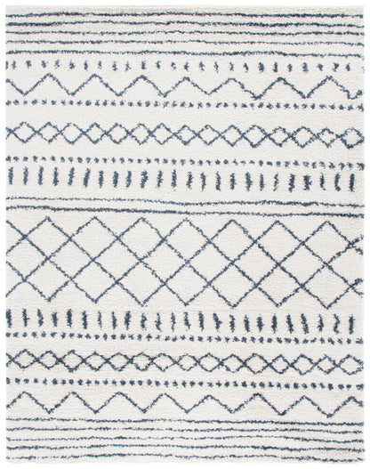 SAFAVIEH Area Rug 10x14 - Arizona Shag Collection - Large - Ivory & Slate, Moroccan Boho Design, Non-Shedding & Easy to Clean, Ideal for Living Room, Bedroom, Dining Space (ASG741M)
