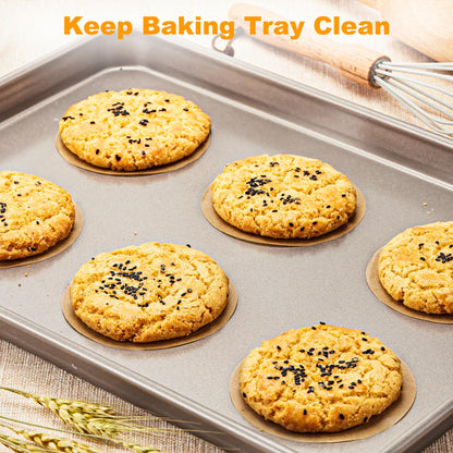 SMARTAKE 200 Pcs Unbleached Parchment Paper Baking Sheets Round, 10 Inches Non-Stick Precut Baking Parchment, for Baking Grilling Air Fryer Steaming Bread Cup Cake Cookie and More