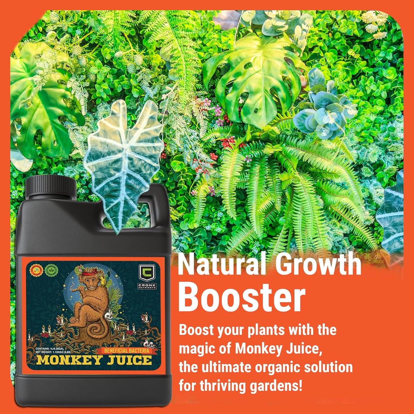 1L Cronk Nutrients Monkey Juice Bacillus Root Inoculant Organic Solution to Increase Your Plants Health Root Mass