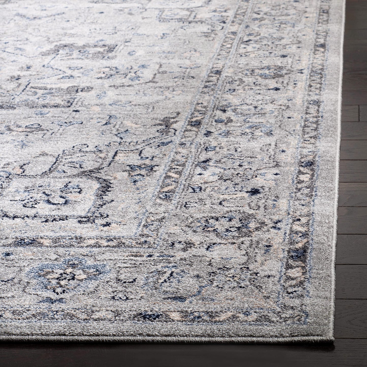 SAFAVIEH Charleston Collection X-Large Area Rug - 11' x 15', Grey & Dark Grey, Oriental Distressed Design, Non-Shedding & Easy Care, Ideal for High Traffic Areas in Living Room, Bedroom (CHL411F)
