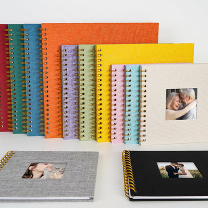 Yopih Linen Covered Scrapbook Photo Album, 8x8 Inches with Hardcover Kraft White Pages - Ideal for Travel, Wedding, Guest Book, Christmas, Baby Shower (20 Sheets/40 Pages)
