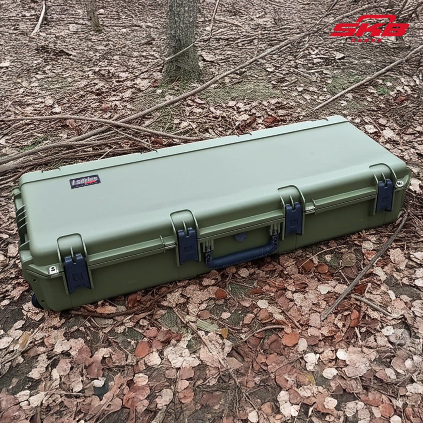 SKB Cases Waterproof Double Bow/Short Case - OD Green, Durable Transport Solution with Inline Wheels, Secure & Protective, 40x16x5.5 Inches