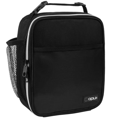 opux Premium Insulated Lunch Box, Soft School Lunch Bag for Kids Boys Girls, Leakproof Small Lunch Pail Men Women Work, Reusable Compact Cooler Tote Lunchbox for Office Adult, Black