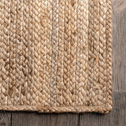 Nuloom Rigo Handmade, Natural, 8'6" x 11'6", Hand Woven, Farmhouse, Jute, Soft and Textured, High Traffic, Stain Resistant, Easy Clean, Durable Area Rug for Bedroom, Living Room, Dining, Den, Foyer