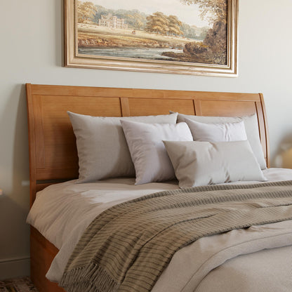 AFI, Portland King Platform Bed with Footboard & Storage Drawers, Light Toffee