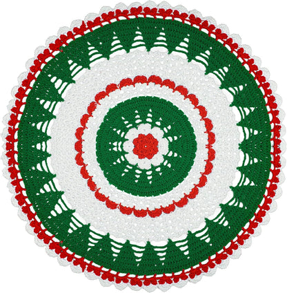 19 Inch One Piece Christmas Doily Crochet for Dressers and End Tables Crafts Large Doilies Cloth Lace Placemats