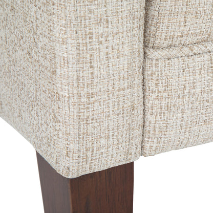SIMPLIHOME Parris Upholstered Bench - 50 inch Wide Upholstered Hallway Seat in Platinum, Contemporary Bench for Entryway or Living Room with Tufted Cushion, Solid Wood Legs and Sleek Profile