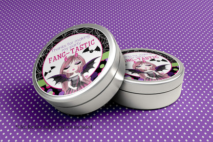 Fang-Tastic Vampire Girl Halloween Birthday Thank You Sticker Labels for Girls, 40 2" Party Circle Stickers by AmandaCreation, Great for Party Favors, Envelope Seals & Goodie Bags