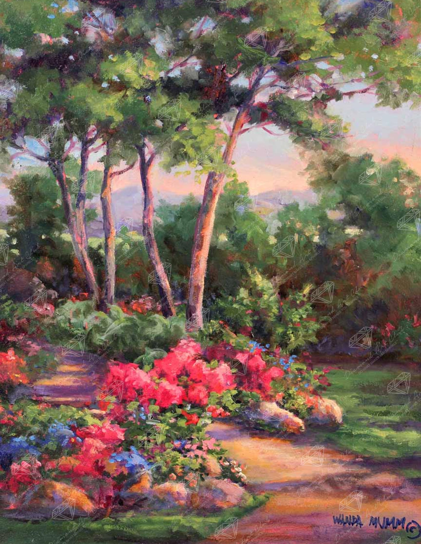 DIAMOND ART CLUB Bibler Garden Path Diamond Painting Kit, Fun DIY Crafts for Adults, Round Diamond Art Canvas, 13" x 17" (33 cm x 42.7 cm)