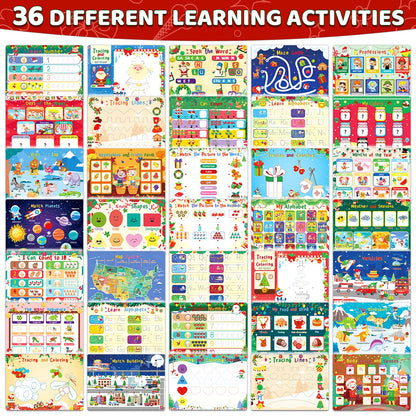 HomSeon Christmas Busy Book for Toddlers 3-5 Montessori Toys Preschool Learning Activities, for Toddlers Book Autism Sensory Educational for Kids Ages 2-4