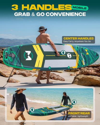 MASTERISH Extra Wide Inflatable Paddle Board 11’6 x 35’’ x 6’’, 450 LB High Weight Capacity SUP, Wide Stable Stand Up Paddle Board for Heavy People, Family & 2/3 Person, XL All-Around Paddleboard