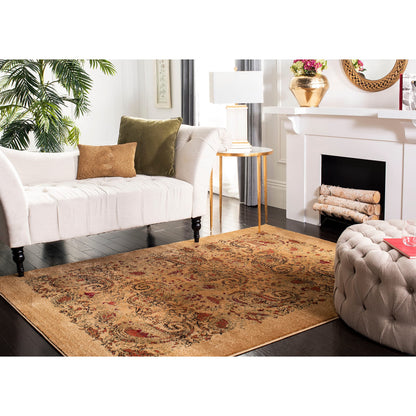 SAFAVIEH Lyndhurst Collection Area Rug - 10' Round, Beige & Multi, Traditional Paisley Design, Non-Shedding & Easy Care, Ideal for High Traffic Areas in Living Room, Bedroom (LNH224A)