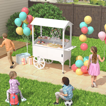 GDLF Candy Cart for Party - Cake Stand - Dessert Cart with Wheels & Storage Cabinet for Wedding, Baby Shower, Birthday & Party Decor