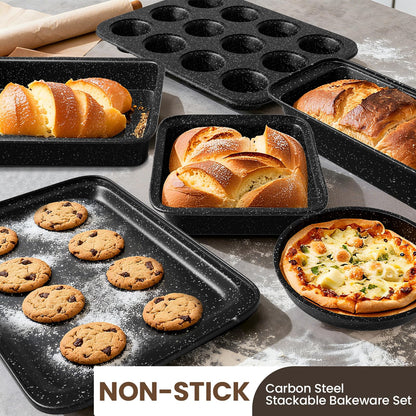 Pots and Pans Set Non Stick, 31 Piece Kitchen Induction Cookware & Bakeware Set, Nonstick Kitchen Cooking Pans Set with Frying Pans Set Grill Pan Saucepan Baking Sheet & Utensils, PFOA Free