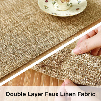 13x36 Inch Farmhouse Rustic Faux Linen Table Runner Neutral Coffee Table Runners Double Layer Reversible Rectangle