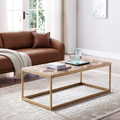SEI Furniture Dorville Patterned Cocktail Table, Natural