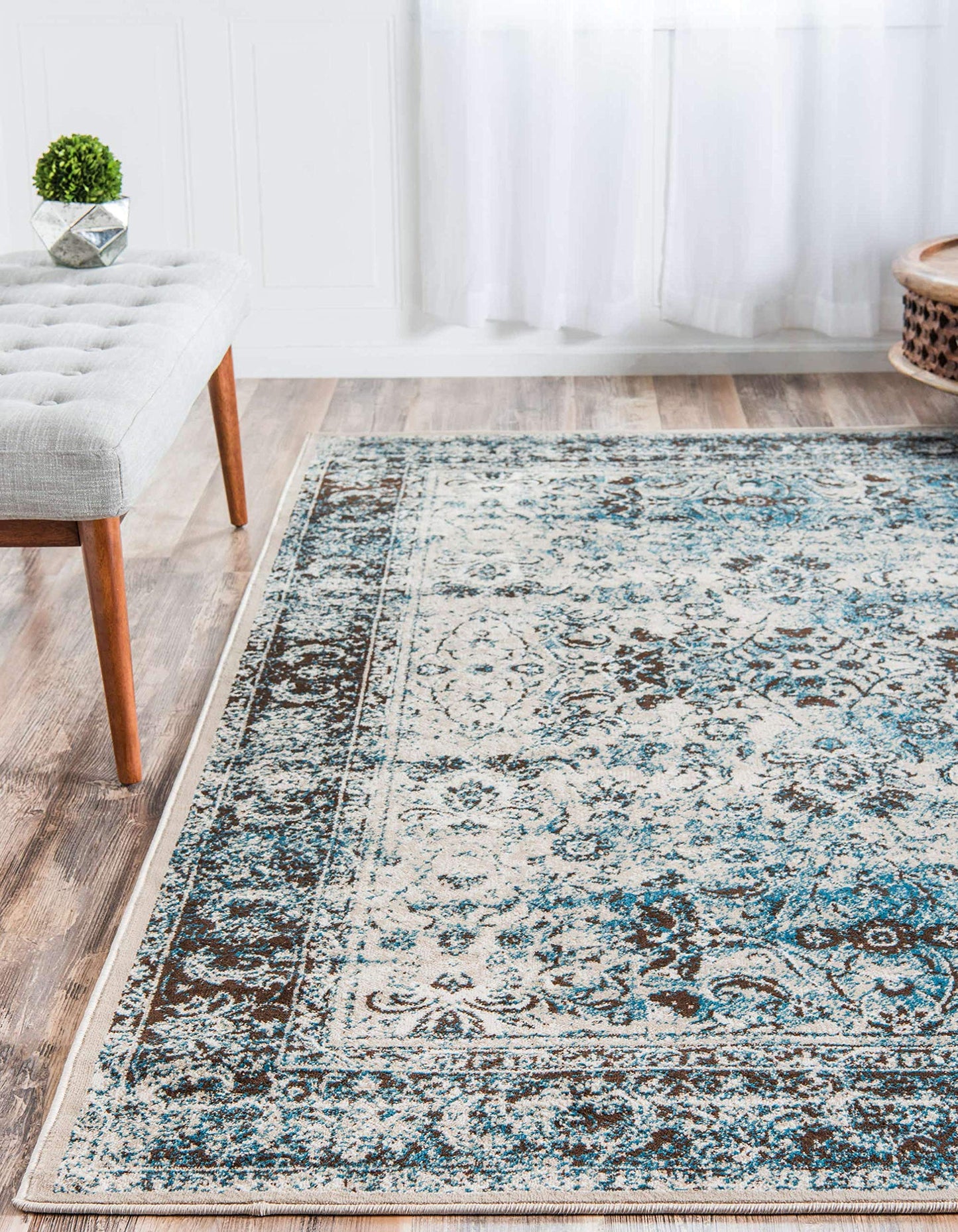 Unique Loom Imperial Collection (10' 0 x 13' 0 Rectangular, Ivory/ Turquoise)