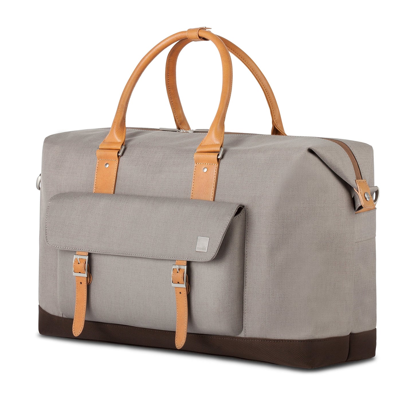 Moshi Vacanza Weekend Travel Bag, Duffle Canvas Luggage, Weather-Resistant Handbag- Gray