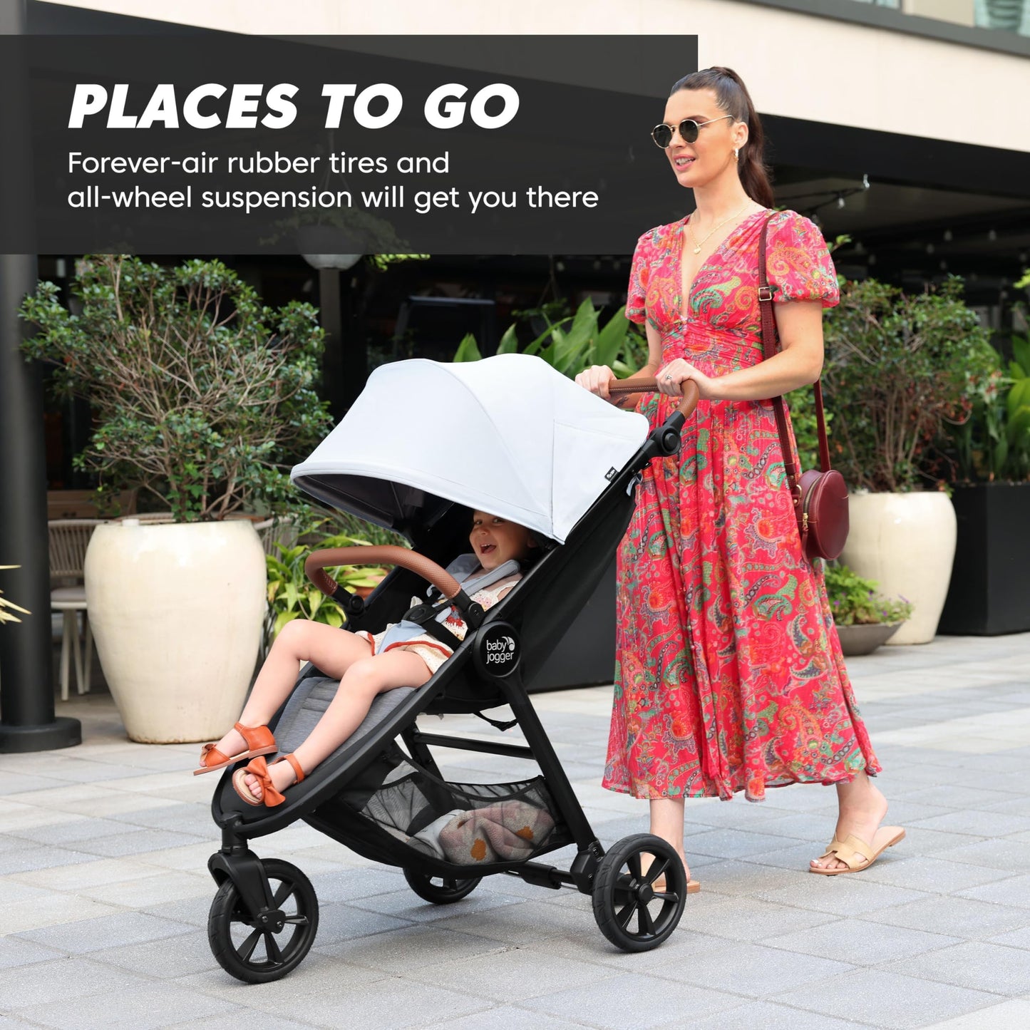 Baby Jogger® City Mini GT2 Single Stroller, Eco-Friendly Series, Baby Stroller with Four-Way Use with the Included Infant Car Seat Adapters, Leatherette Handle and Belly Bar, Slate Fog