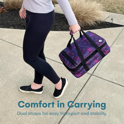 VP Home Double Casserole Insulated Travel Food Containers Carry Bag - Henna Tattoo Design for Trip Birthday Party, Mother's Day, Grocery Store, Supermarket, Outdoor Picnic, and More - Lunch Bag