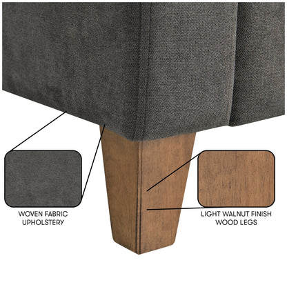 Serta® Armstrong 52" Soft Modern Sofa, Sloped Track Arms, Solid Wood Legs, Easy Assembly, Dream Coil® Comfort, Soft Woven Polyester Fabric, Gray