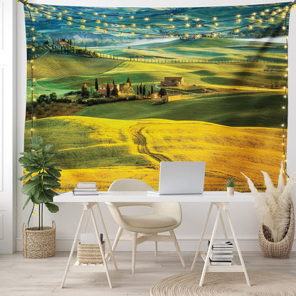 Lunarable Tuscan Tapestry, Idyllic Landscape of Tuscany Road and Cypresses, Fabric Wall Hanging Decor, 45" X 30"