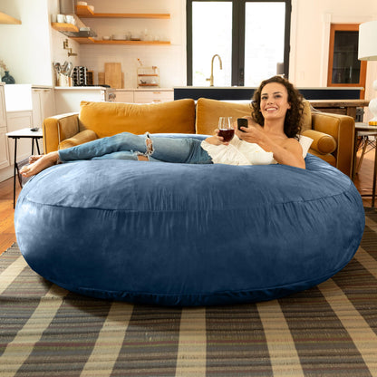Jaxx 6 Foot Cocoon - 2-in-1 Convertible Bean Bag Bed & Large Bean Bag Chair for Adults, Navy