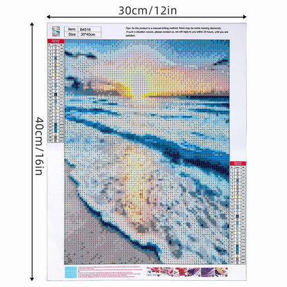 DKHDBD Diamond Painting Kits for Adults, 12x16 Inch DIY Paint by Numbers for Adults Beginner, DIY Full Drill Diamond Dots Paintings Picture Arts Craft for Home Wall Art Decor (Seaside)