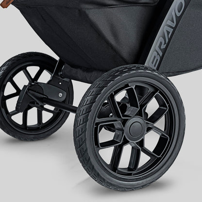 Chicco Bravo Primo ClearTex 3-in-1 Trio Travel System, Bravo Primo Quick-Fold Stroller with KeyFit Max Zip ClearTex Infant Car Seat and Base, Somerset/Black