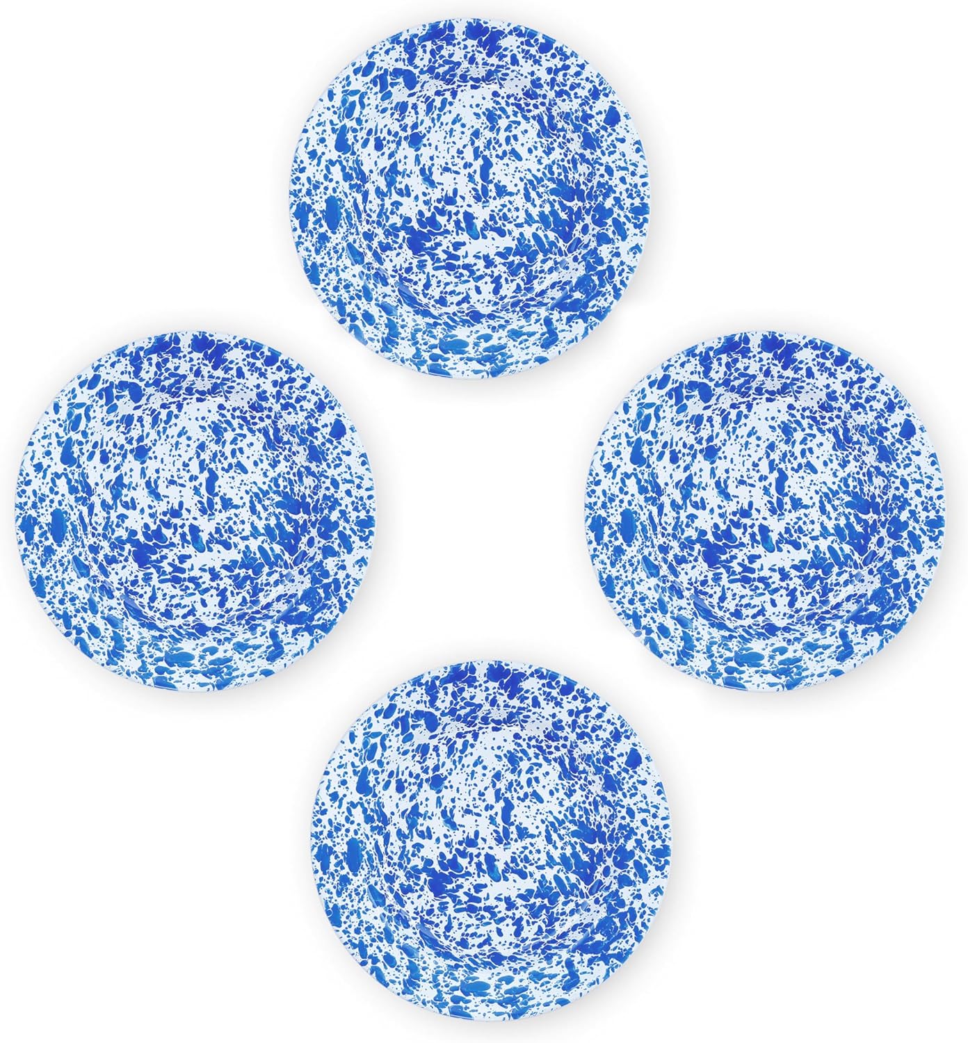 Dinner Plate, 10.25 inch, Blue/White Splatter by Enamelware