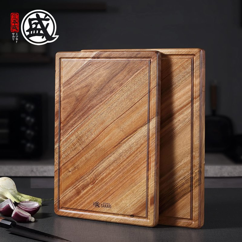MITSUMOTO SAKARI 16 x 11 in Acacia Wood Cutting Board with Juice Groove